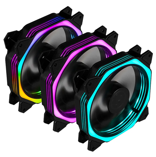 [NG-MF-12025-1RGB] NEXT-GENERATION x3 120mm RGB Cases Fans Set without controller 